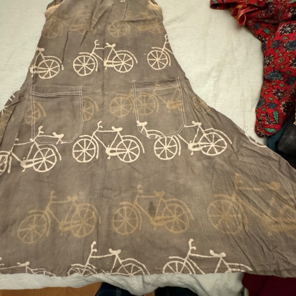 Indian quirky bicycle print cotton casual dress, size xs - Picture 2 of 5